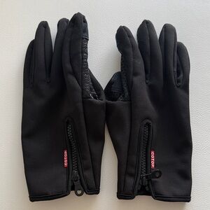 Black Winter Jogger Gloves with Zipper